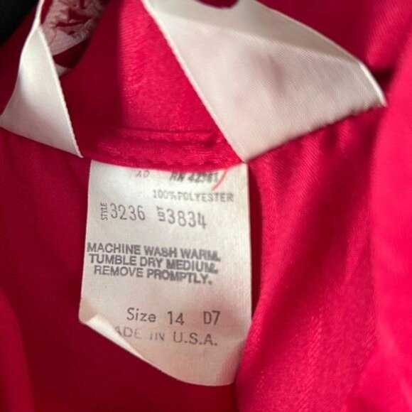 Ashley Hall Vintage Red Blouse Sz 14 - Picture 9 of 16